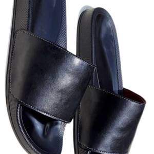 Black and timeless leather sandal for men